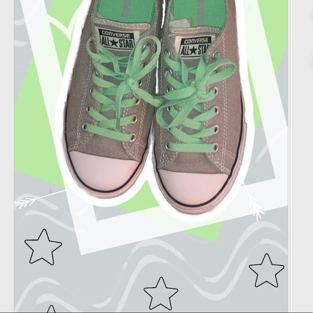 EUC Girls Size 5 Teal Grey Converse